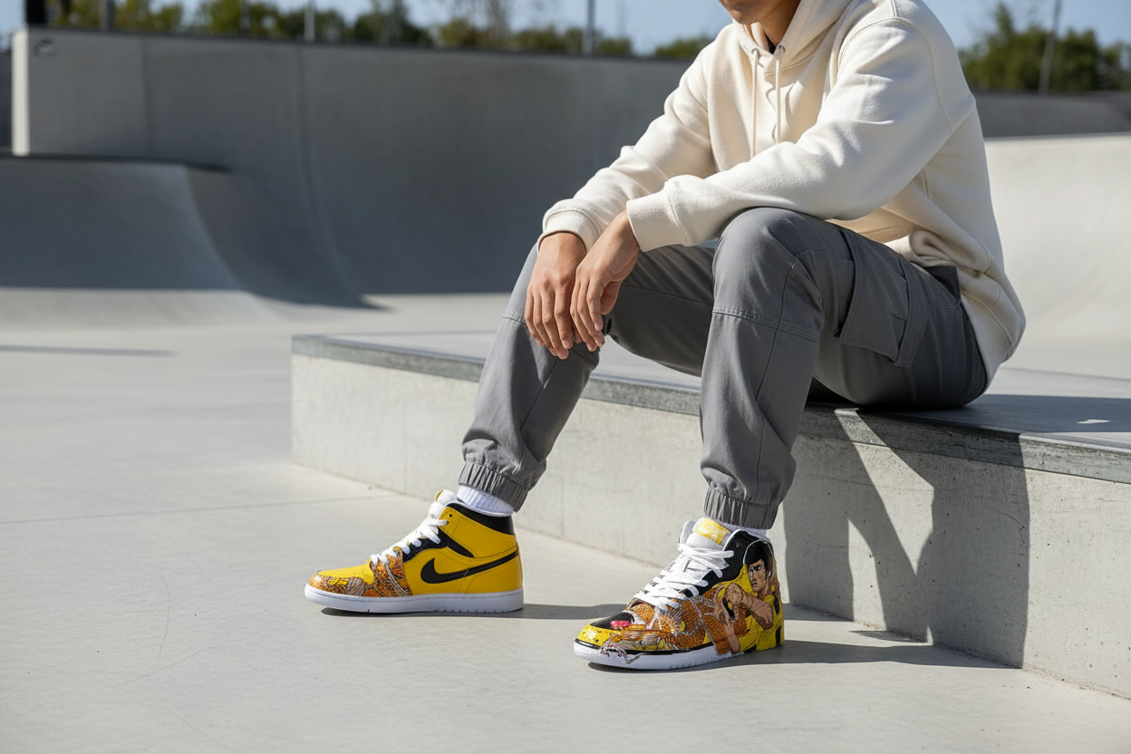Bruce Lee Custom Sneaker Model Skatepark - Yellow Inner