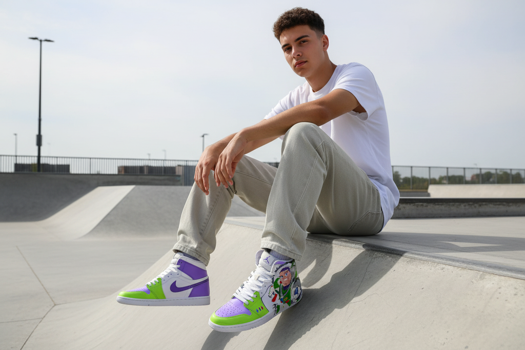 Toy Story Custom Sneaker Model Skatepark - Purple White Purple Inner